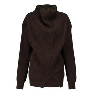 The Row Dark Brown Cowl Neck Sweater